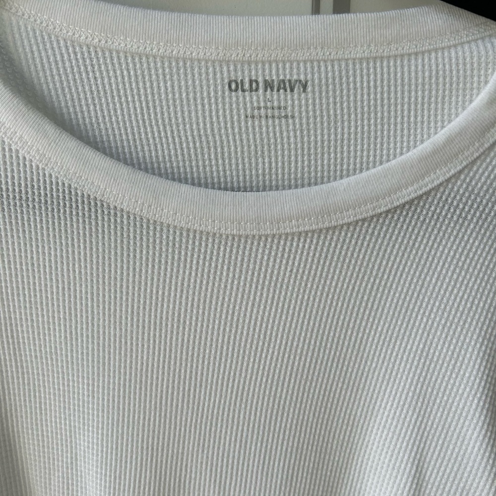 Old Navy White Waffle Knit Long Sleeve Top - Picture 2 of 3